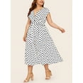 thumbnail image 7 of SIEANE Women's summer oversized elegant V-neck breathable retro dress 1X-5X, 7 of 7