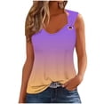 thumbnail image 2 of Tank Tops for Women Plus Size Sleeveless Gradient V-Neck Camisole Casual Tank Blouse Blue XL, 2 of 4