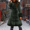 thumbnail image 2 of Luwomo Long Coats for Women Jacket Winter Warm Long Parka Overcoat with Collar Outwear,Green,3XL, 2 of 5