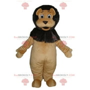 Soft and cute giant brown and black lion mascot