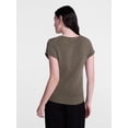 thumbnail image 4 of Scenario Women's and Women's Plus Pullover Rollneck Lightweight Sweater with Short Sleeves, Sizes XS-4X, 4 of 6