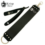 Krisp Shave Cut Throat Straight Edge Razor Leather Sharpening Strop Wet Shaving Set Kit For Men
