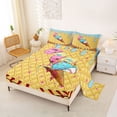 thumbnail image 2 of Castle Fairy Baseball Sport King Sheets 4pcs, Blue Ice Cream Drip Bedding, Brown Pink Yellow,1 Fitted Sheet, 1 Flat Sheet and 2 Pillowcases, 2 of 6
