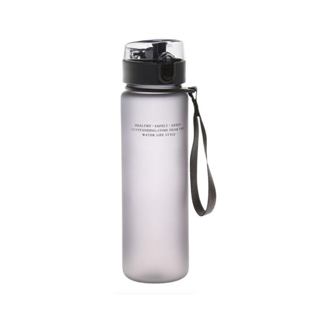 Eigraketly Taza de agua de 560ml de gran capacidad, cuerda anticaída, taza de leche de jugo de plástico, sello de viaje, tazas esmeriladas para la Ropa Deportiva, Zapatos Negro Eigraketly OD028674-04