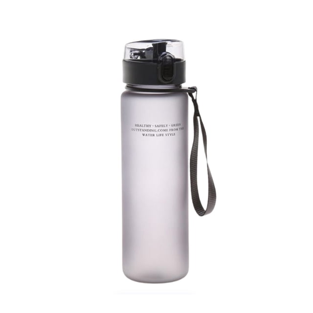 Eigraketly Taza de agua de 560ml de gran capacidad, cuerda anticaída, taza de leche de jugo de plástico, sello de viaje, tazas esmeriladas para la Ropa Deportiva, Zapatos Negro Eigraketly OD028674-04