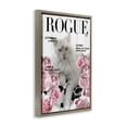 thumbnail image 2 of Funny Floral Cat Magazine Brown Framed Floater Canvas Wall Art, design by Sasha, 2 of 8