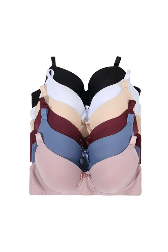 Women Bras 6 pack of T-shirt Bra B cup C cup D cup DD cup DDD cup 34C (X9298)