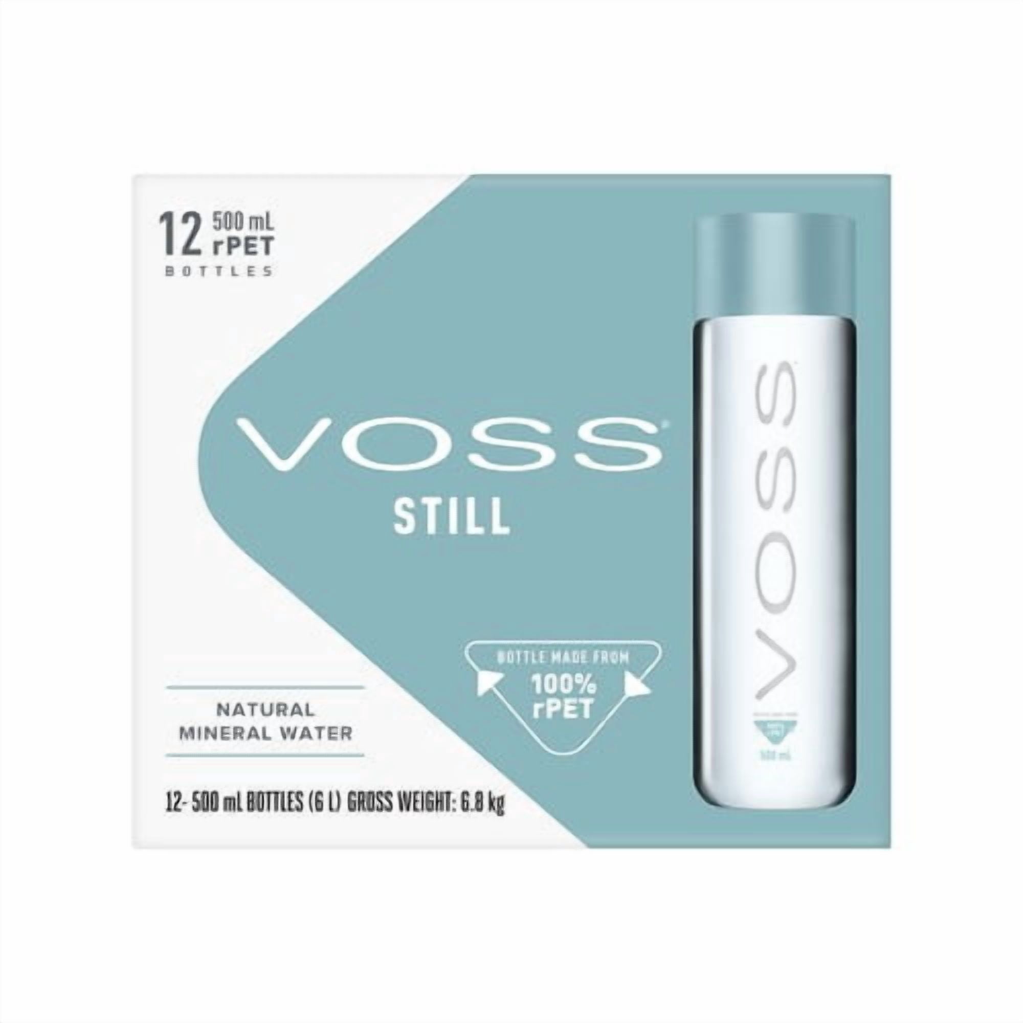 VOSS Still Artesian Water rPET Bottle 12 x 500ml, British Import (Pack of 2)