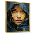 thumbnail image 2 of Designart "Iman In Blue Indigo Portrait" Boho Woman Floater Framed Canvas Wall Art, 2 of 5