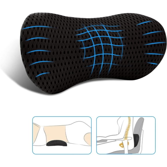Lumbar Pillow, Memory Foam Lumbar Support Pillow for Office Chair and Car Seat, Back Support Pillow for Lower Back Pain Relief, Support Cushion Back Pillow for Sleeping, Driving, Resting