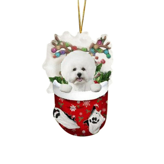 Zmeidao Personalized Dog Christmas Ornament, Dog Shape Ornament Tree Decor, Dog Lovers Gift Idea Xmas Decor, Christmas Decorations for Tree, Christmas Ornament Gift for Dog Lovers