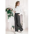 thumbnail image 4 of OYYN Girls Baggy Wide Leg Jeans High Rise Bow Embroidery Straight Pants Casual Fashion Cute with Pockets Grey Jeans Size 13, 4 of 5