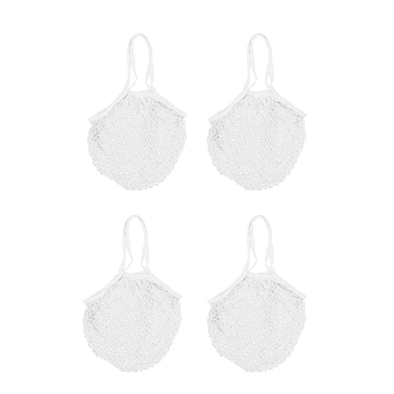 4x Grocery Shopping Net Bag Cotton Mesh Grocery Bag Accessories Portable Durable White