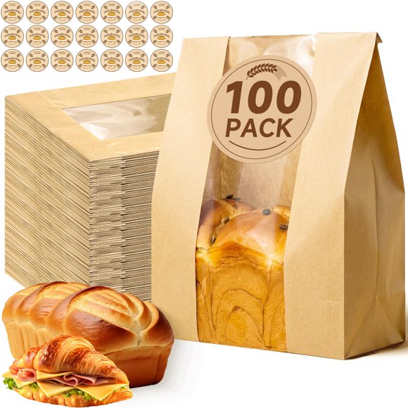 Bolsas Tripho para pan casero, 100 unidades, con ventana transparente