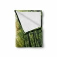 thumbnail image 2 of Forest Soft Flannel Fleece Throw Blanket, Summer Trees Upward View with Sunrays Leaking from Branches Nature Image, Cozy Plush for Indoor and Outdoor Use, 50" x 70", Fern Green Yellow, by Ambesonne, 2 of 6