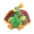 thumbnail image 3 of Linzy Plush 9.5" Diva Peacock Stuffed Animal, Green & Orange Feathers, 3 of 3