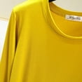 thumbnail image 5 of Soft Cotton T-Shirts for Women Spring Fall Base Tee Shirt Crew Neck Top Solid Color Casual Lightweight Tshirts (L, Yellow 01), 5 of 7