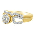 thumbnail image 2 of AFFY 0.77 Cttw Round Cut White Natural Diamond Wedding Bridal Ring Set 10K Solid Yellow Gold Ring Size-9, 2 of 2