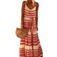thumbnail image 1 of Vestido Suspendido Bohemio Sexy Sling Vestido largo Impreso Summer Sundress Mujer Vestidos (Rojo XL) Cgtredaw Para estrenar, 1 of 1