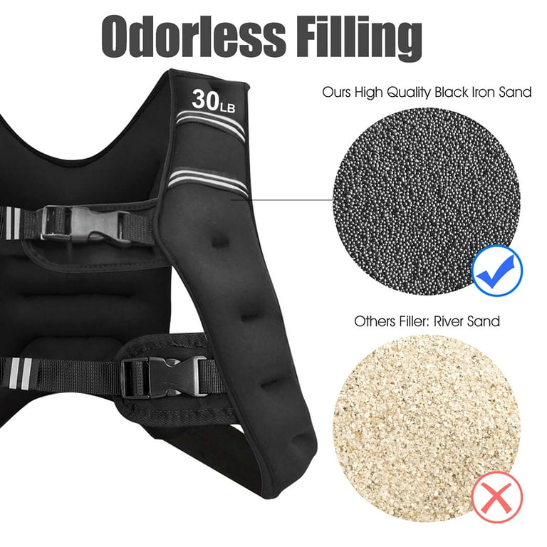 Costway 30LBS Workout Weighted Vest W Mesh Bag Adjustable Buckle Sports Fitness Training