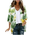 thumbnail image 3 of LIBRCLO Womens Swimsuit Cover-ups Beach Hawaiian Long Sleeved Cardigans Fashionable Casual Printed Tops, 3 of 6
