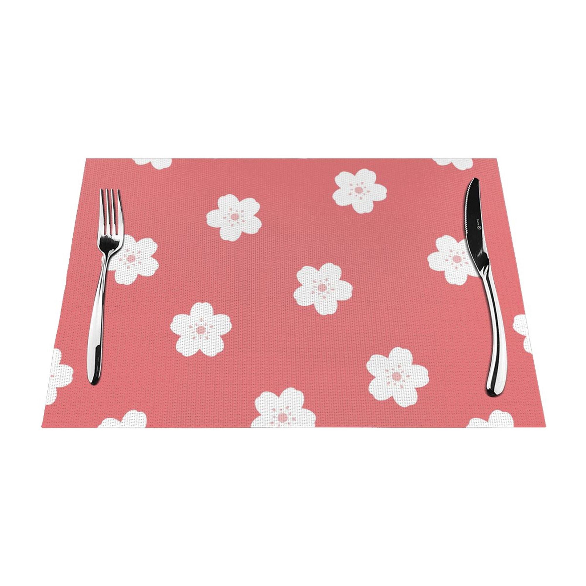 XMXY Woven Placemats Set of 4 PCS, Cherry Japanese Blossom Table Mats ...