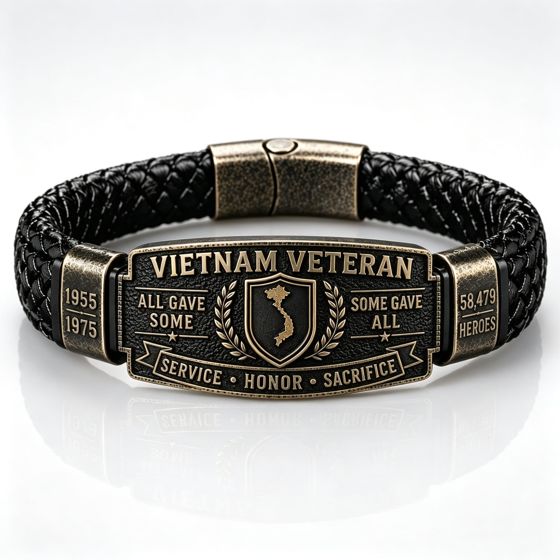 Vietnam Veteran Honor Bracelet Military memorial tribute bracelet gifts for men Hand-Woven Wristband