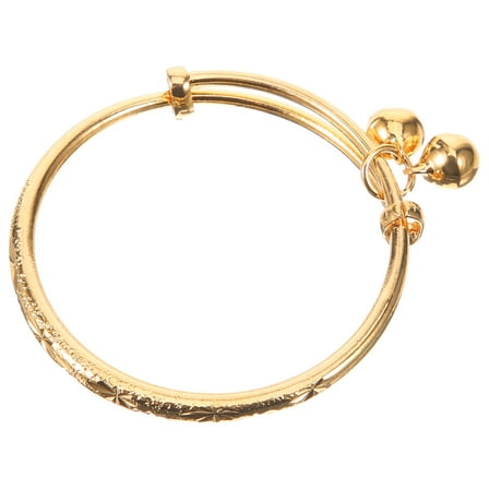 ROSENICE 1Pc Bracelet For Baby Girl Golden Copper Round With Bell Blessings 5.00X5.00X0.50Cm