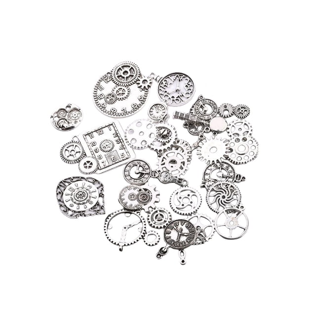 Toystoory 40 Uds., joyería, fabricación de Metal, colgantes Vintage, suministros de engranajes DIY, accesorios mecánicos, hallazgos de rueda, antiguo al Artesanía Plata Toystoory HA077428-02