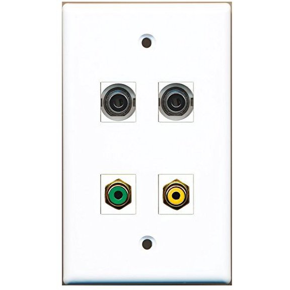 RiteAV - 1 Port RCA Yellow 1 Port RCA Green 2 Port 3.5mm Wall Plate