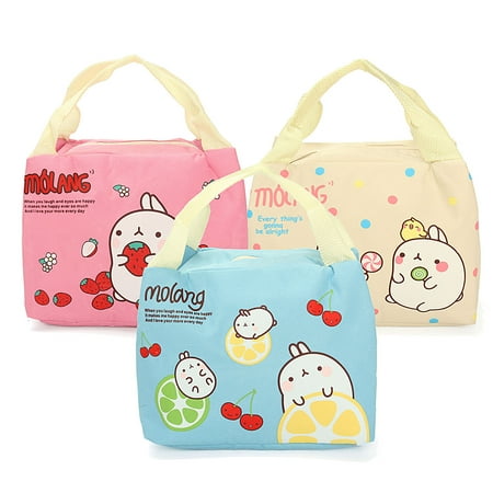 Meigar Cute lunch Box Carry Tote for Kids for Girls Portable Lunch Insulated Bags Hot Cold Pockets Lunch Box for Girls Women Outdoor Picnic (Best Cold Lunch Box)