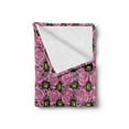 thumbnail image 2 of Garden Art Soft Flannel Fleece Blanket, Roses and Gerbera Flowers Pattern Illustration with Botanical Inspirations, Cozy Plush for Indoor and Outdoor Use, 60" x 80", Pink Pale Green, by Ambesonne, 2 of 6