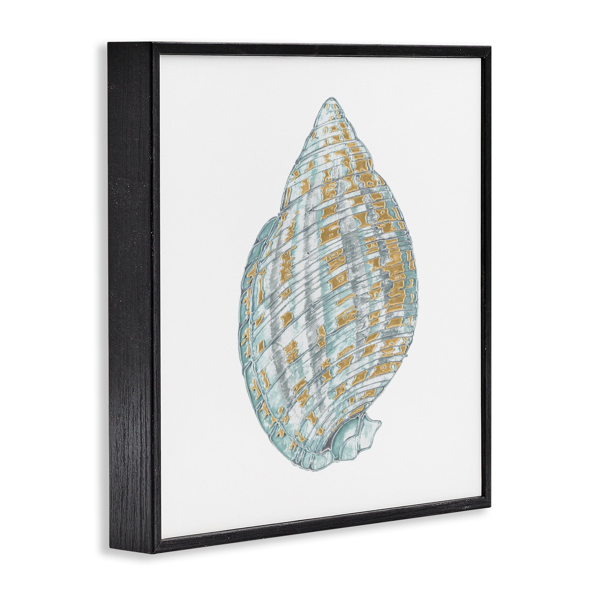 Stupell Industries Regal Shells Spiral Black Framed Giclee Art, design by Lorenzo Collective