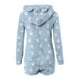 thumbnail image 4 of Mono cálido con capucha y orejas para mujer, estampado de manga larga, pantalones cortos, mono corto con cremallera, bolsillo, ropa de dormir, ropa de casa, tops de poliéster para mujer, 4 of 5