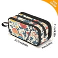 thumbnail image 4 of FORMRS Pencil Case with 3 Compartments Zipper Pouch, Elementary School Level and up, Vibrant Japanese Flowers, 4 of 8