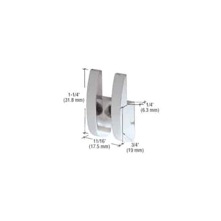 Polished Chrome Glass Clip - CRL Polished Chrome Look 11/16