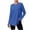 Blue, variant on Womens Long Sleeve Workout Shirt Round Neck Tunic with Thumb Holes Curved Hem Athletic Top
