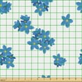 thumbnail image 2 of Ambesonne Floral Fabric by the Yard Upholstery, Bluish Forget Me Not Flowers, 3 Yards, Deep Sky Blue and Mustard, 2 of 5