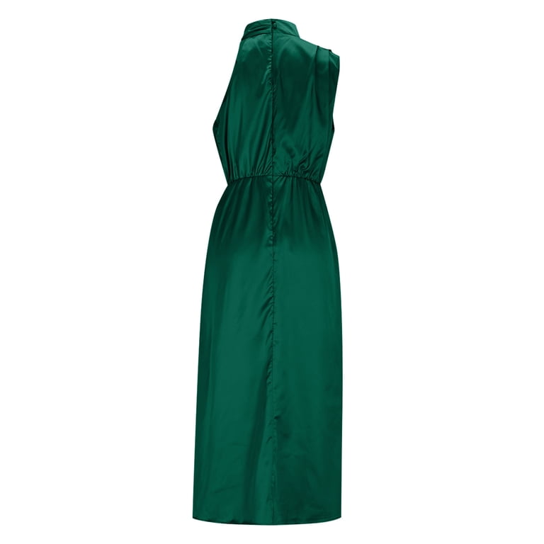 Ovbmpzd Women's Dresses Sleeveless Wedding Guest Satin Green Midi Dress Dresses Retro Dresses for Women M, Size: Medium Ovbmpzd Women's Dresses Sleeveless Wedding Guest Satin Green Midi Dress Dresses Retro Dresses for Women M, Size: Medium