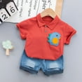 thumbnail image 2 of Kukoosong Baby and Toddler Boys Outfit Sets Toddler Kids Baby Boy Casual Dinosaur Print Short-Sleeved Shorts Clothes Set Red 12-18 Months, 2 of 2