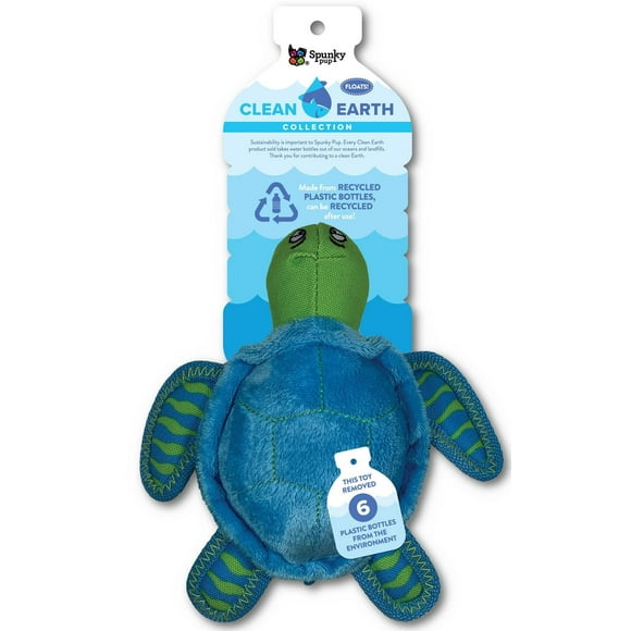 Jouet pour chien tortue en peluche Clean Earth - 100 % durable