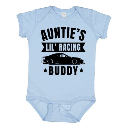 

Inktastic Aunties Lil Racing Buddy Gift Baby Boy or Baby Girl Bodysuit