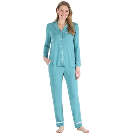 

bSoft Women and Women s Plus Long Sleeve Pajama 2-Piece Female Pant Set