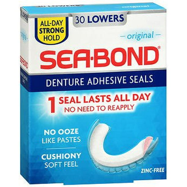 Sea Bond Secure Denture Adhesive Seals, Original Lowers, 30 Count