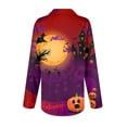 thumbnail image 4 of DEJUPE Halloween Costumes for Women, Plus Size Printed Scrub Working Uniform Tops for Women's Cross V-Neck Halloween Print Short Sleeve Fun T-Shirts Workwear Tee with Pockets Dark Gray, L, 4 of 5