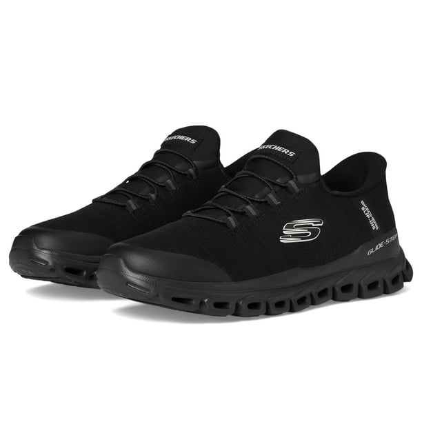 Zapatilla Skechers Glide-Step Zefyr, manos libres, sin cordones, color negro