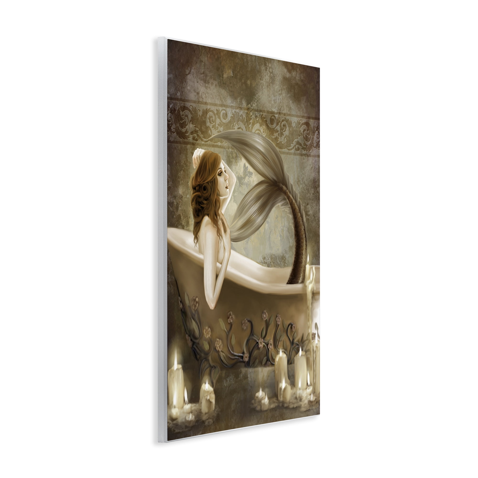 Stupell Industries Sepia Bath Time Mermaid Wall Plaque Art, design by Selina Fenech