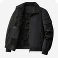 thumbnail image 7 of Fleece Jackets for Men Plus Size Mens Jackets Men's Winter Thick Solid Color Collar Jacket With Long Sleeves Pockets Zipper Jacket, M-5XL, 7 of 7
