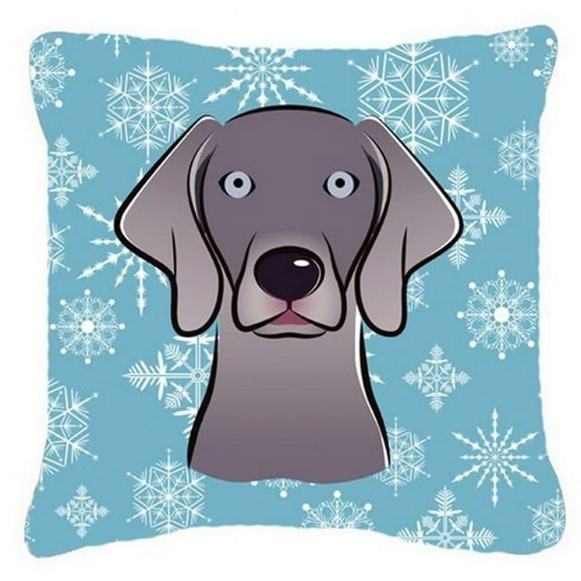 Carolines Treasures BB1665PW1414 Snowflake Weimaraner Fabric Decorative Pillow