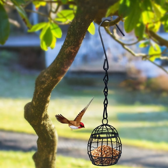 Bird Feeder, Suet Feeder Metal Cage for Outdoor, Hanging Bird Feeder for Garden and Yard, Iron Construction for Wild Birds